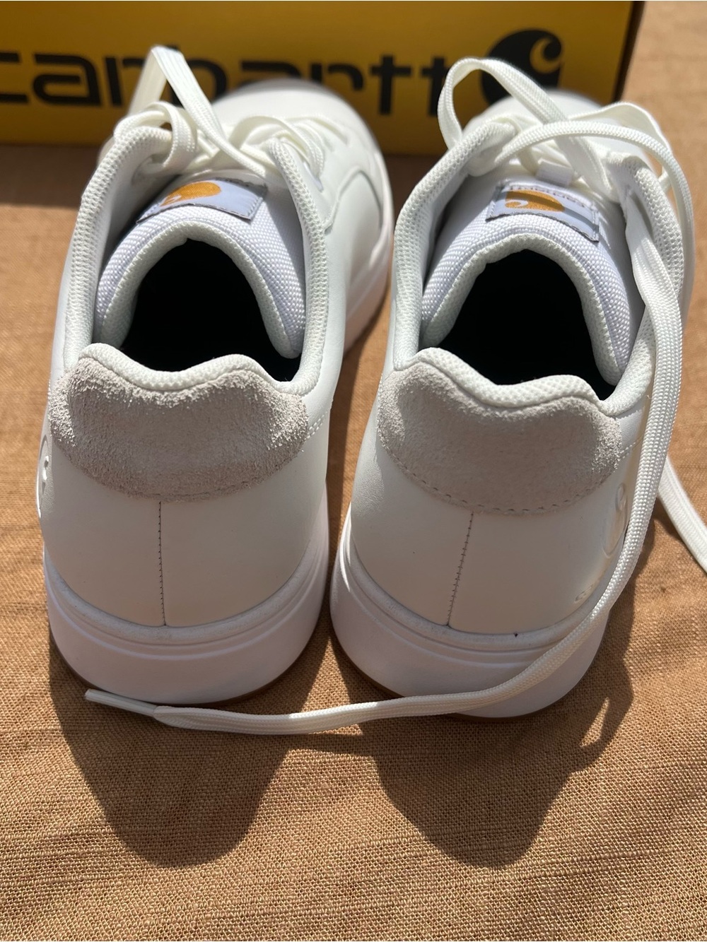 NWOT Carhartt White Detroit Leather Sneakers Streetwear Utility Size 10 - Picture 8 of 10